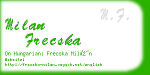 milan frecska business card